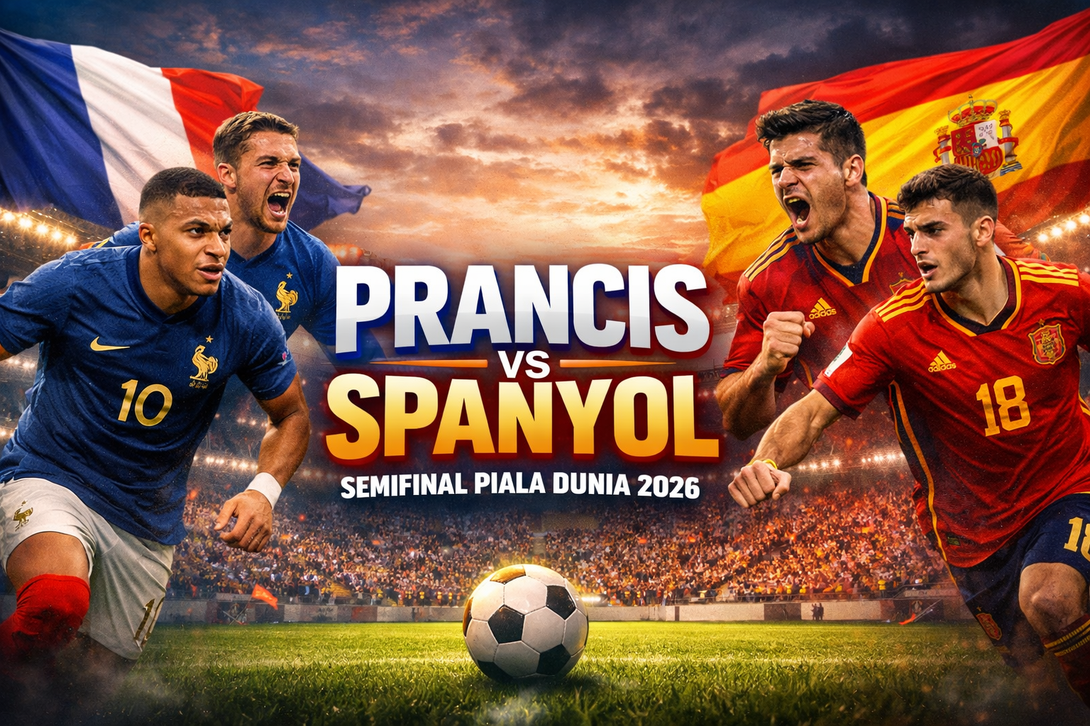 Jalalive Menyuguhkan Live Streaming Prancis vs Spanyol Semifinal Piala Dunia 2026 Dini Hari Ini untuk Menemani Malam Para Penggemar Bola
